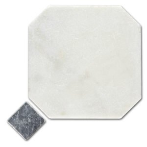 Afyon Marble Tumbled Octagonal with Cabochons