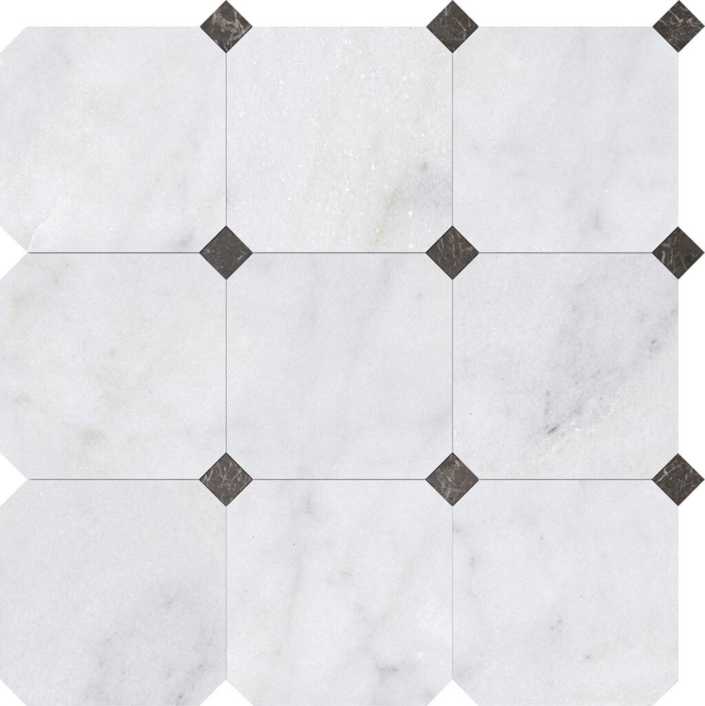 Afyon Marble Octagonal with Cabochons - Image 2