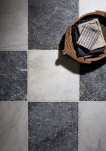 Grey White Checker Marble Tumbled