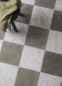 Verde White Checker Marble Tumbled