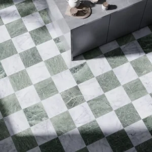 Verde Checker Marble Honed